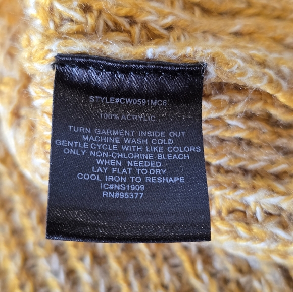 Sanctuary Golden Yellow Oversized Long Sleeve Knit Sweater XL - Picture 7 of 10